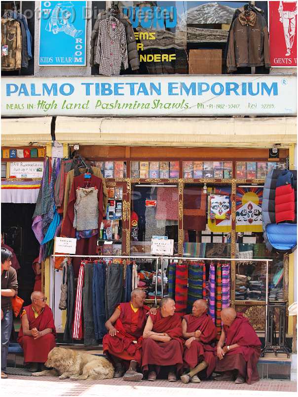 slides/95192990.JPG Diestel Dirk Fotograf gebetsfahne geo:lat=34.16339836 geo:lon=77.58538485 geotagged India indien Jammu and Kashmir Ladakh Ladakh, Leh Leh market markt mönch monk people Pray Tempel temple 95192990